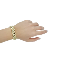 Pulsera Esclava Acero Inoxidable Unisex 12mm. Oro Laminado 18k - comprar en línea