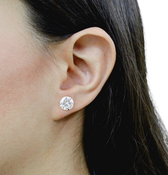 BROQUELES SOLITARIO 10MM BROCHE MARIPOSA.ORO 10K - comprar en línea