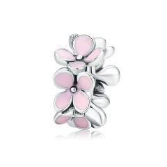 Separador Margaridas Rosa Prata 925