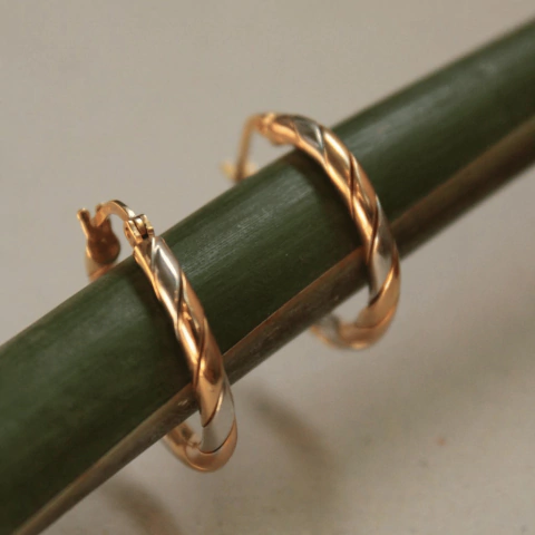 Argola Ouro 3 cores 18k ref3594 - comprar online