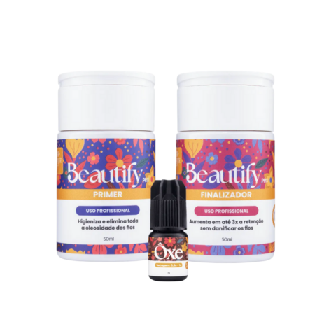 Kit Retenção Beautify Pro (Primer + Finalizador + Cola) - COMPLETO