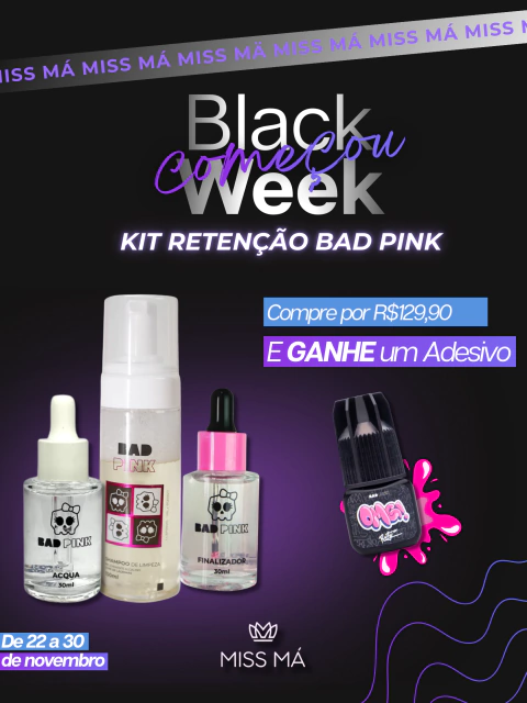 Kit Retenção Bad Pink Completo (Espuma + Acqua + Finalizador)