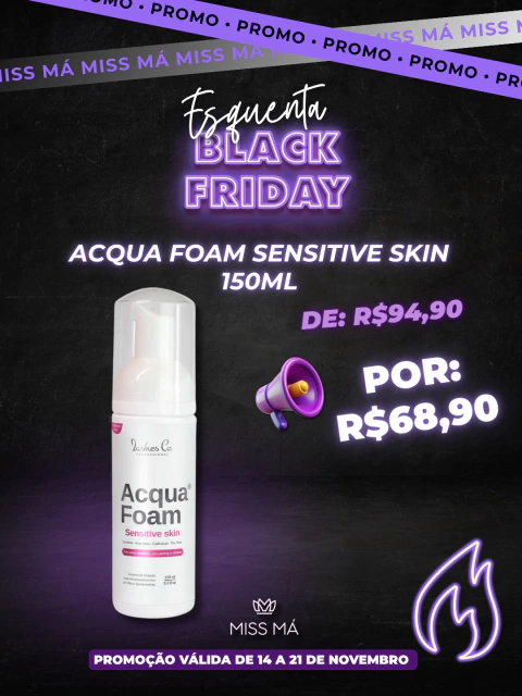 Espuma Lashes Co - Acqua Foam Sensitive Skin (Peles Sensíveis) 150ml