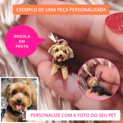 Pingente Seu Pet Personalizado com Argola em Prata
