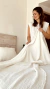 Pie de cama / Manta gasa arrugada off white