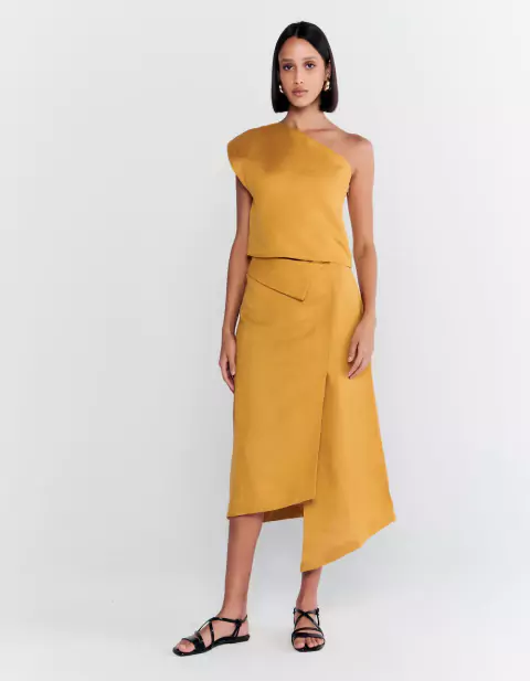 Saia Cecília - Amarelo Mostarda