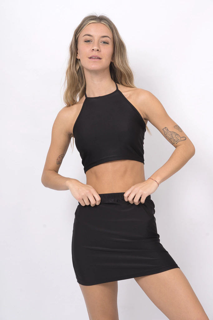 top de lycra con tiras liso