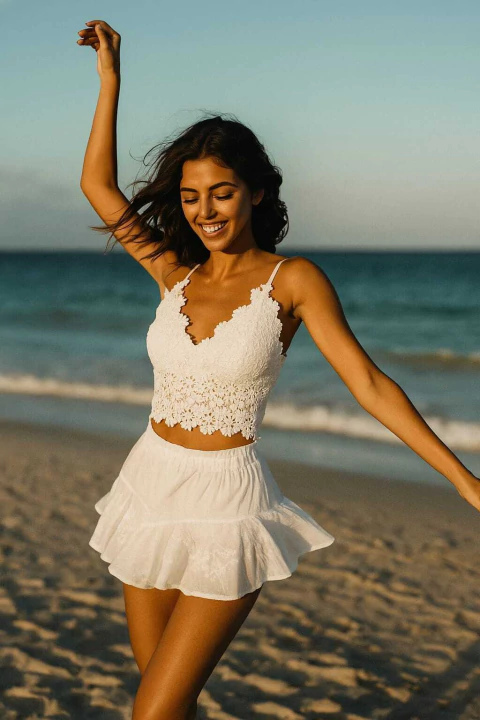 Short pollera broderie - comprar online