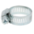 Abrazadera de acero inoxidable para mangueras, con un diámetro ajustable de 10 a 16 mm y mecanismo de tornillo.