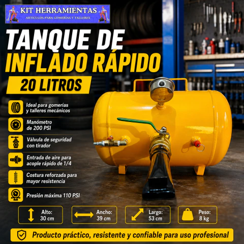 Tanque de inflado rapido 20lt