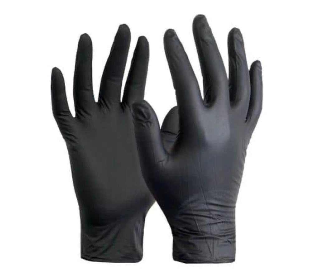 Par de guantes negros de nitrilo