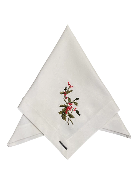 Guardanapo Off White Ramo de Azevinho