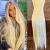 Mega Hair Loiro Platinado clarissimo Liso 70cm