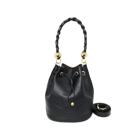 Bolsa Bucket Saquinho em Couro