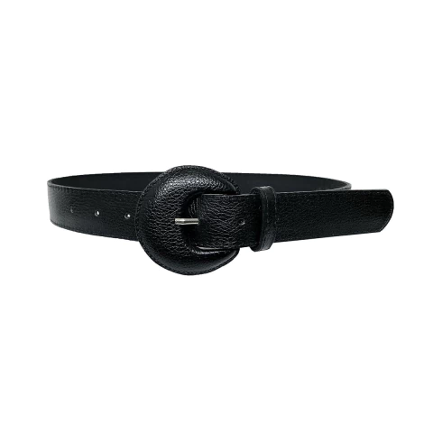 Cinto de Couro Fivela Encapada Meia Lua - comprar online