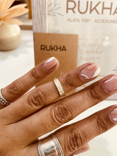 ANILLO MIDI MEDIA NARANJA BLANCO