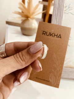 ANILLO MIDI TRENZA BLANCO en internet