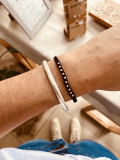 PULSERA BOLITAS NEGRA GRUESA