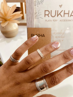 ANILLO MIDI TRENZA BLANCO