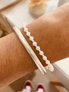 PULSERA DIANA PLATA Y PERLAS