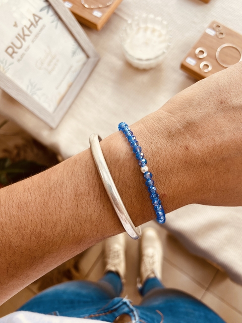 PULSERA PIEDRITAS AQUA ELÁSTICA