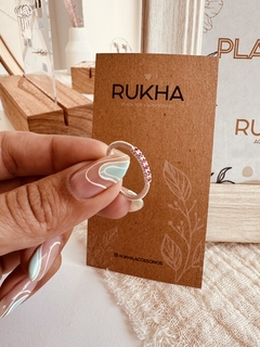 ANILLO MEDIO CUBIC FUCSIA - Rukha Accesorios