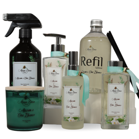Kit Alecrim e Chá Branco Maria Clara Aromas+1 Refil de 500 ml