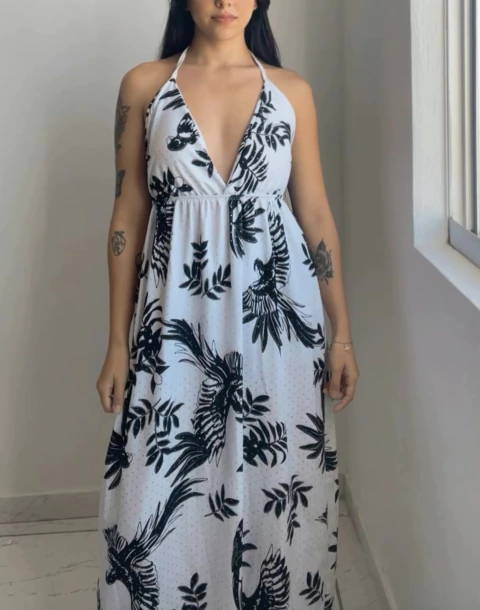 Vestido longo estampado - comprar online