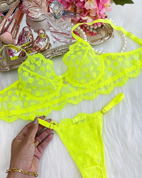 Conjunto love sem bojo- Verde Neon