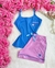 Pijama Nina - BLUSA AZUL CLARO COM SHORT ROSA CLARO - comprar online