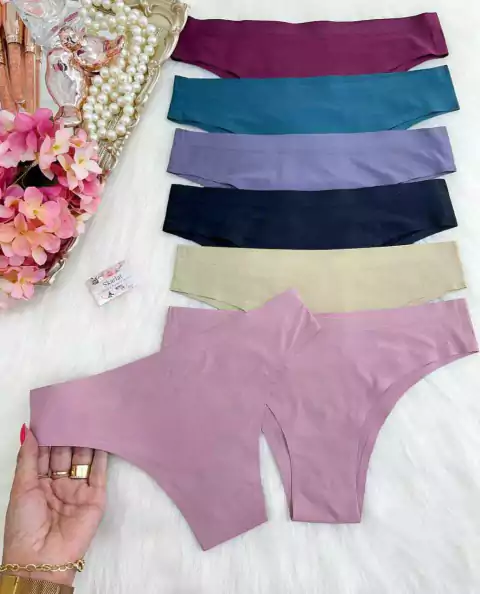 Calcinha sem costura ( corte a laser) modelo tradicional KIT COM 12 CALCINHAS: 2P 4M 4G 2GG