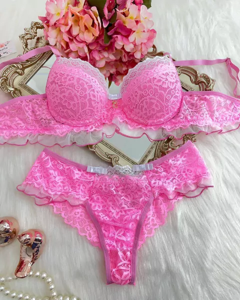 Conjunto Penélope - ROSA COM BRANCO