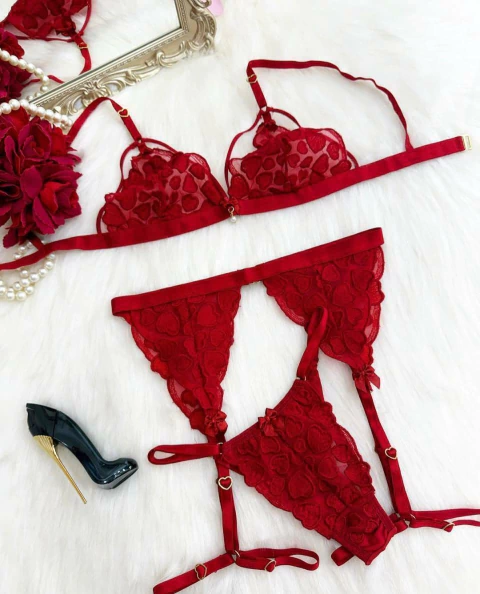 LINGERIE DOCE SEDUÇÃO sem bojo - VERMELHO - comprar online