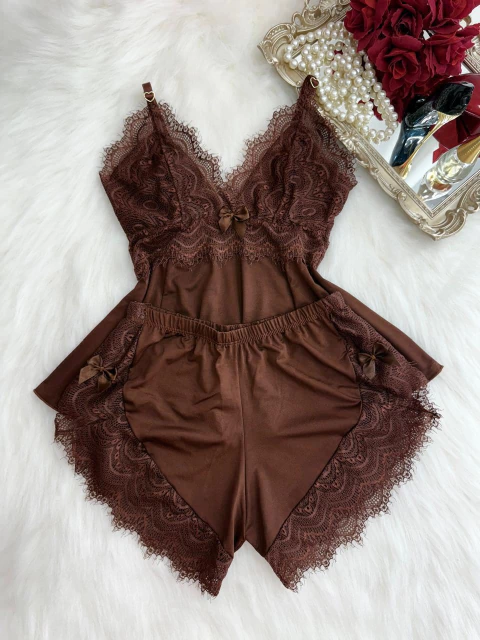 Baby doll luxo liso CHANTILLY - MARROM LISO - comprar online