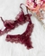 Conjunto sem bojo de aro renda bicolor com calcinha chantilly