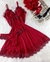 Camisola luxo sem bojo - VERMELHO COM PRETO CHANTILLY
