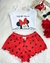 Pijama Virginia Minnie ( blusa branca /short vermelho)