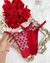 Calcinha Love - VERMELHO COM TULE BRANCO