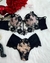 Cropped Floral - PRETO COM BEGE