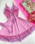 camisola luxo sem bojo - ROSA COM LILÁS CHANTILLY
