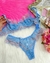 Conjunto sem Bojo com Aro - Azul claro com rosa ch