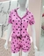 Pijama Americano Fluity - ROSA COM CORAÇÃO PRETO