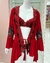 Kit robe luxo com conjunto BICOLOR - VERMELHO COM FLOR VERMELHA