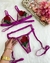 Conjunto Strappy em tule com aplicação floral + Cinta-liga - JAIPUR
