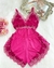 Baby doll luxo chantilly - Pink com branco