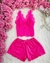 Baby doll cropped renda ROSA NEON - comprar online