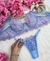 Conjunto sem bojo Love - Azul claro com rosa - comprar online