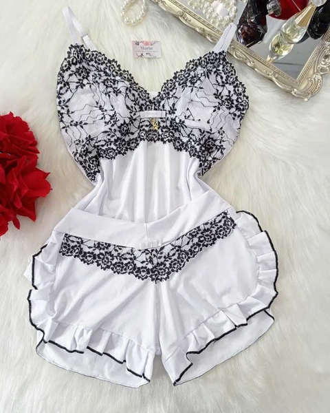 Baby Doll Luxo BABADINHO - BRANCO COM PRETO