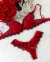 conjunto com bojo chantilly - Vermelho com Preto