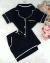 Pijama Americano preto com branco